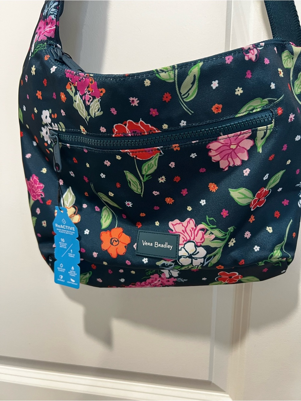 Vera Bradley Reactive Navy Floral Crossbody Bag - Picture 3 of 9